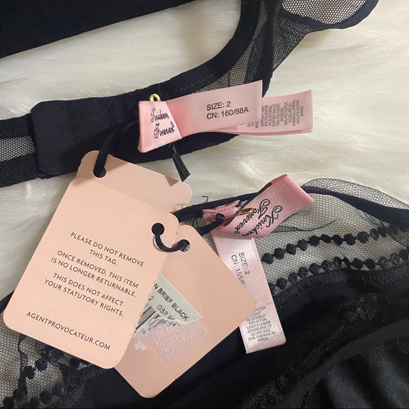 Agent Provocateur Eaden Black Set AP2 Small NWT - Picture 6 of 6